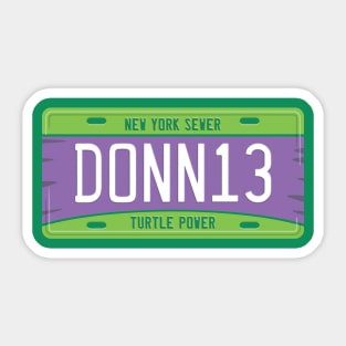 Donatello License Plate Sticker